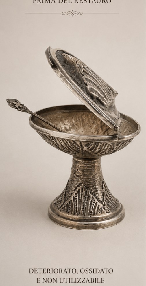 Acquasantiera — prima del restauro